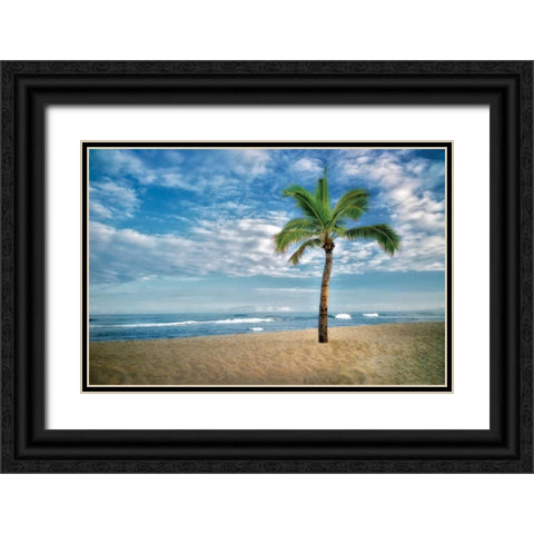 Blue and Green Black Ornate Wood Framed Art Print with Double Matting by Frates, Dennis