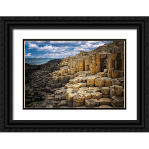 Brick Beach Black Ornate Wood Framed Art Print with Double Matting by Frates, Dennis