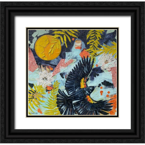 Red Winged Blackbird Black Ornate Wood Framed Art Print with Double Matting by Ihde, McKenna