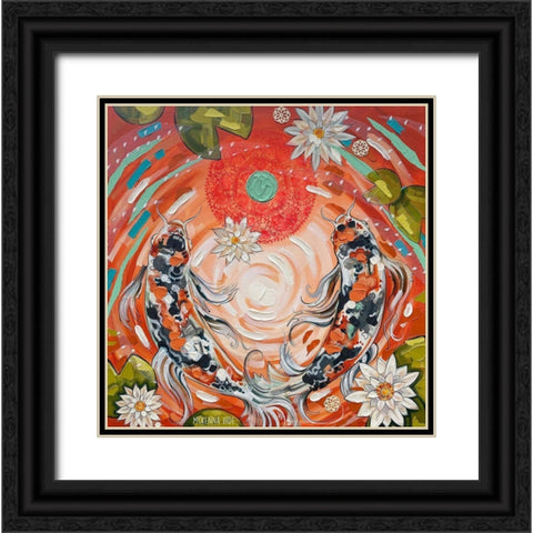 Koi Pond Black Ornate Wood Framed Art Print with Double Matting by Ihde, McKenna