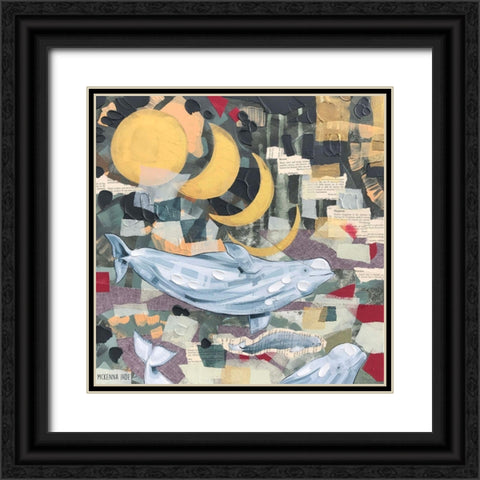 Beluga Trio Black Ornate Wood Framed Art Print with Double Matting by Ihde, McKenna