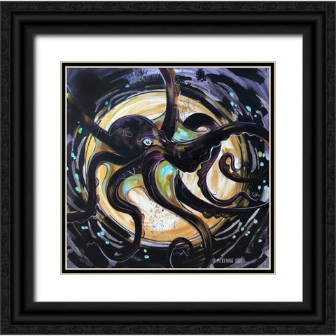 Grunge Octo Black Ornate Wood Framed Art Print with Double Matting by Ihde, McKenna