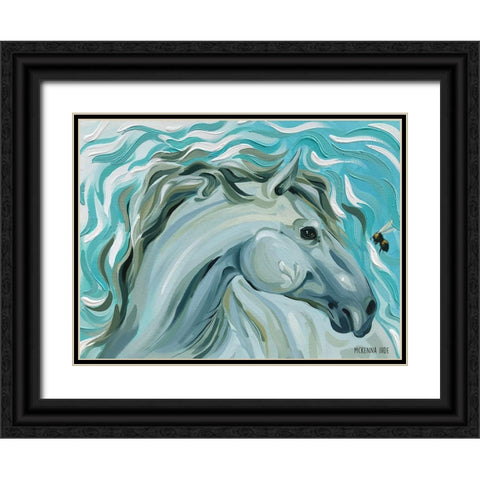 Horse and Bumble Bee Black Ornate Wood Framed Art Print with Double Matting by Ihde, McKenna