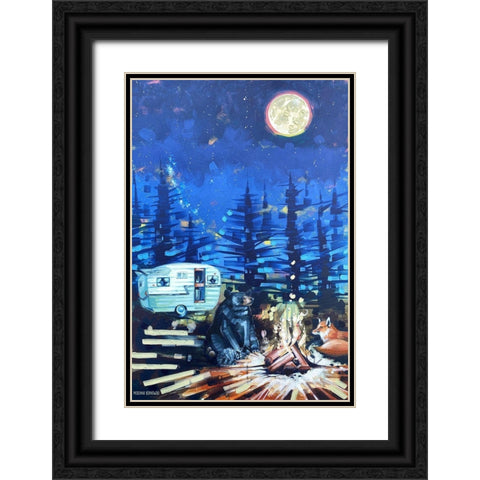 Critter Conference Black Ornate Wood Framed Art Print with Double Matting by Ihde, McKenna