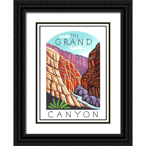 The Grand Canyon Black Ornate Wood Framed Art Print with Double Matting by Tyndall, Elizabeth