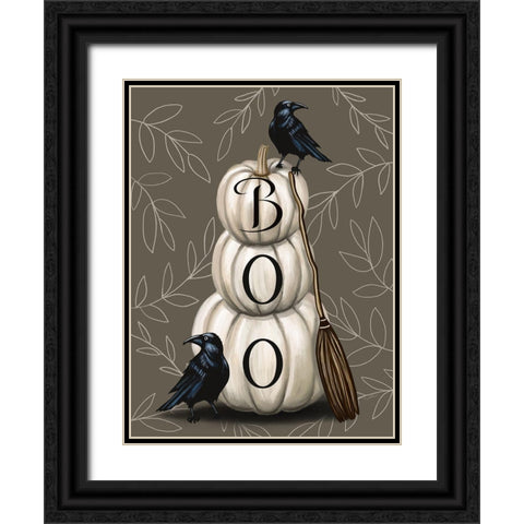 Boo Pumpkins Black Ornate Wood Framed Art Print with Double Matting by Tyndall, Elizabeth