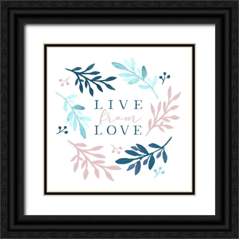 Live From Love Black Ornate Wood Framed Art Print with Double Matting by Tyndall, Elizabeth