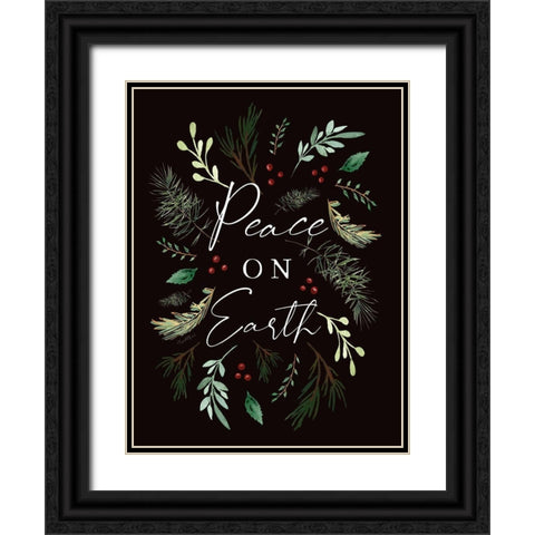 Peace on Earth Black Ornate Wood Framed Art Print with Double Matting by Tyndall, Elizabeth