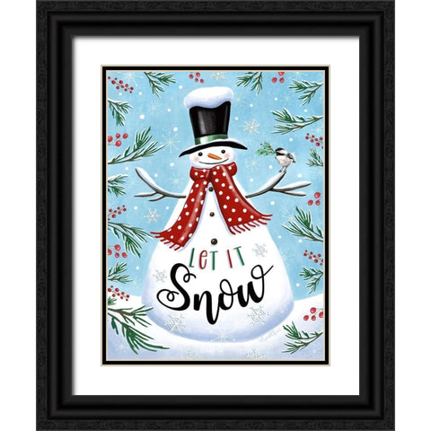 Let It Snow II Black Ornate Wood Framed Art Print with Double Matting by Tyndall, Elizabeth