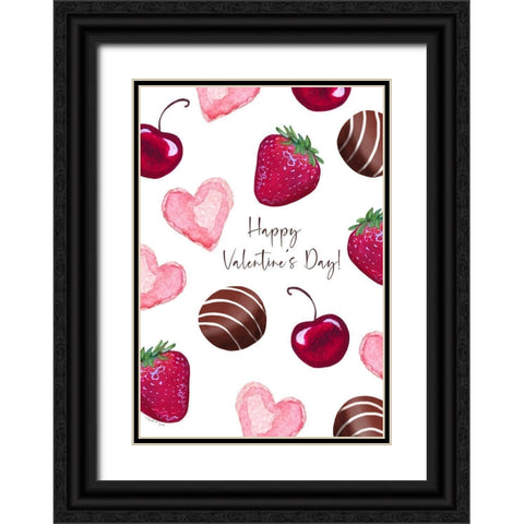 Valentine Chocolates Black Ornate Wood Framed Art Print with Double Matting by Tyndall, Elizabeth