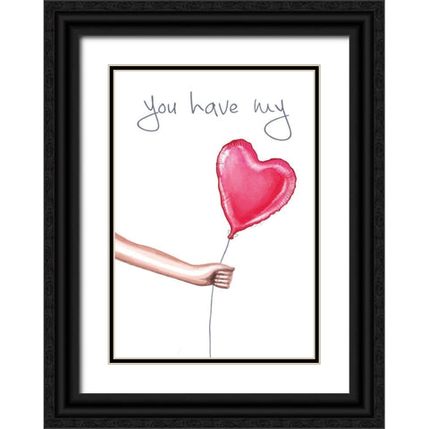 Gave You My Heart Black Ornate Wood Framed Art Print with Double Matting by Tyndall, Elizabeth