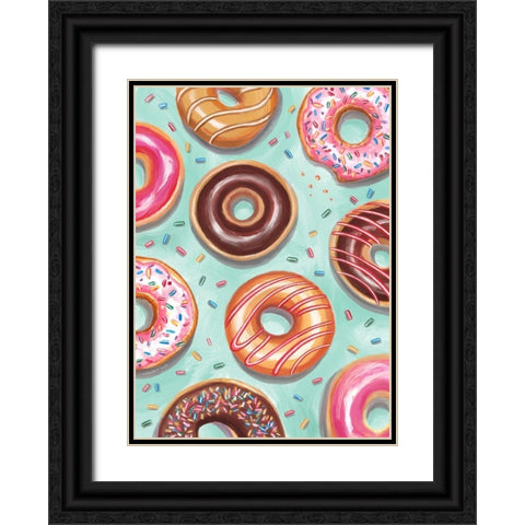 Donuts Black Ornate Wood Framed Art Print with Double Matting by Tyndall, Elizabeth