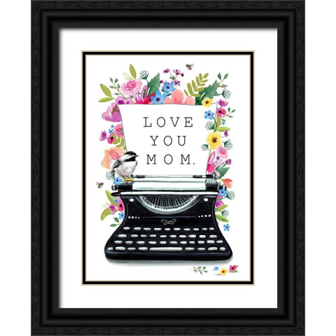 Love You-Mom Black Ornate Wood Framed Art Print with Double Matting by Tyndall, Elizabeth