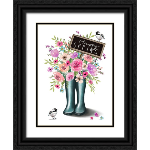 Happy Spring Black Ornate Wood Framed Art Print with Double Matting by Tyndall, Elizabeth