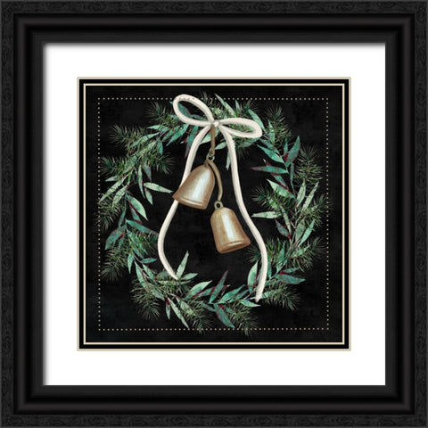 Holiday Bells Black Ornate Wood Framed Art Print with Double Matting by Tyndall, Elizabeth
