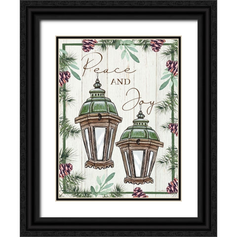 Peace and Joy Black Ornate Wood Framed Art Print with Double Matting by Tyndall, Elizabeth