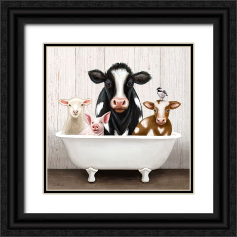 Barnyard Bath II Black Ornate Wood Framed Art Print with Double Matting by Tyndall, Elizabeth