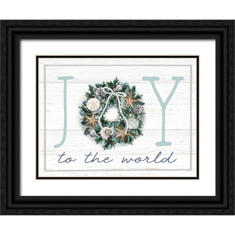 Joy to the World Black Ornate Wood Framed Art Print with Double Matting by Tyndall, Elizabeth