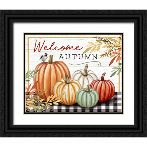 Welcome Autumn Black Ornate Wood Framed Art Print with Double Matting by Tyndall, Elizabeth