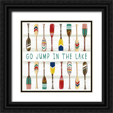Go Jump in the Lake Black Ornate Wood Framed Art Print with Double Matting by Tyndall, Elizabeth
