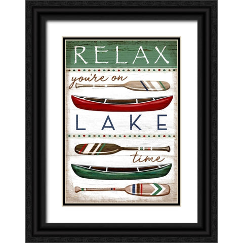 Lake Time Black Ornate Wood Framed Art Print with Double Matting by Tyndall, Elizabeth