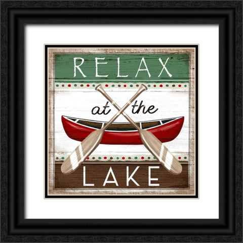 Relax at the Lake Black Ornate Wood Framed Art Print with Double Matting by Tyndall, Elizabeth