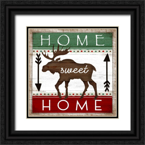 Home Sweet Home Black Ornate Wood Framed Art Print with Double Matting by Tyndall, Elizabeth