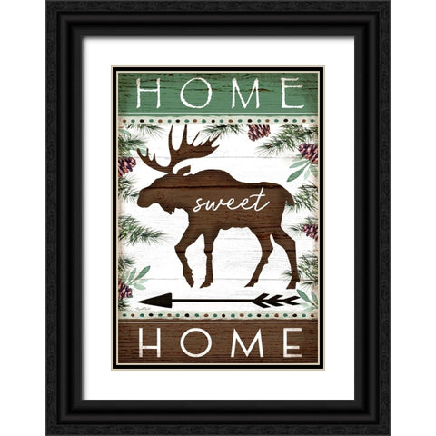 Home Sweet Home Black Ornate Wood Framed Art Print with Double Matting by Tyndall, Elizabeth