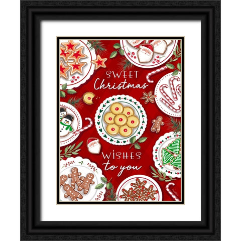 Sweet Christmas Wishes Black Ornate Wood Framed Art Print with Double Matting by Tyndall, Elizabeth