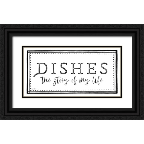 Dishes Black Ornate Wood Framed Art Print with Double Matting by Tyndall, Elizabeth