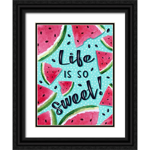 Life is So Sweet Black Ornate Wood Framed Art Print with Double Matting by Tyndall, Elizabeth