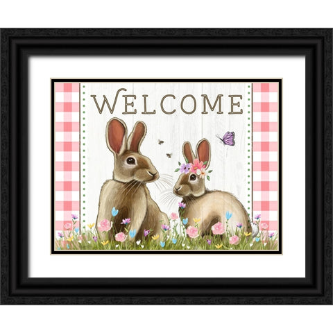 Welcome Black Ornate Wood Framed Art Print with Double Matting by Tyndall, Elizabeth