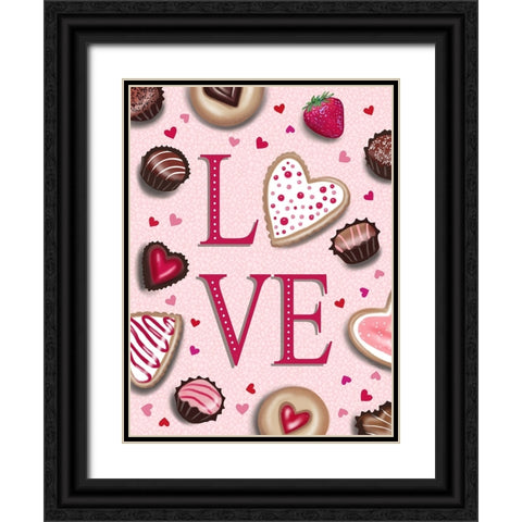 Love and Chocolate Black Ornate Wood Framed Art Print with Double Matting by Tyndall, Elizabeth
