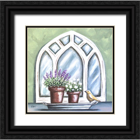 Window Planter Black Ornate Wood Framed Art Print with Double Matting by Tyndall, Elizabeth