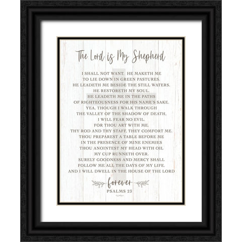 The Lord is My Shepherd Black Ornate Wood Framed Art Print with Double Matting by Tyndall, Elizabeth