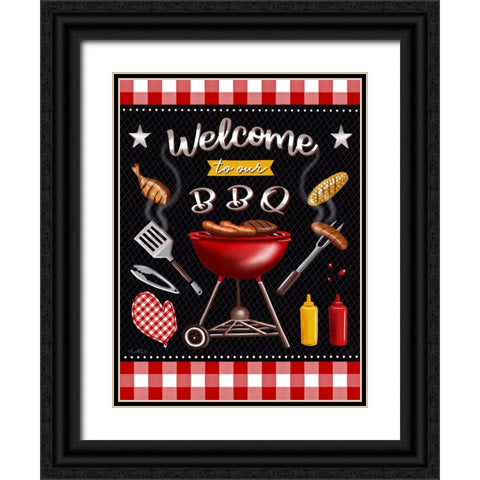 BBQ Grill II Black Ornate Wood Framed Art Print with Double Matting by Tyndall, Elizabeth