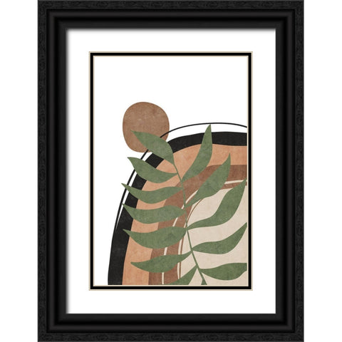 Abstract Rainbow Black Ornate Wood Framed Art Print with Double Matting by JJ Design