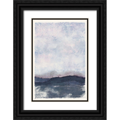 Blue Mountains Black Ornate Wood Framed Art Print with Double Matting by JJ Design