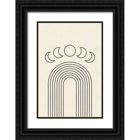 Arches and Moon Cycle Black Ornate Wood Framed Art Print with Double Matting by JJ Design