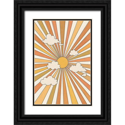 Cloudy Sun Black Ornate Wood Framed Art Print with Double Matting by JJ Design