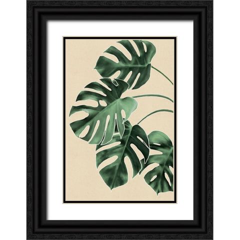 Leaves Black Ornate Wood Framed Art Print with Double Matting by JJ Design