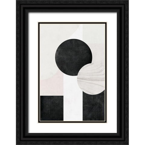 Shapes I Black Ornate Wood Framed Art Print with Double Matting by JJ Design