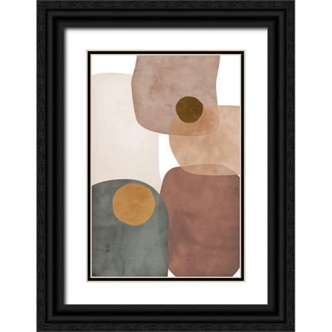 Earth Tones II Black Ornate Wood Framed Art Print with Double Matting by JJ Design