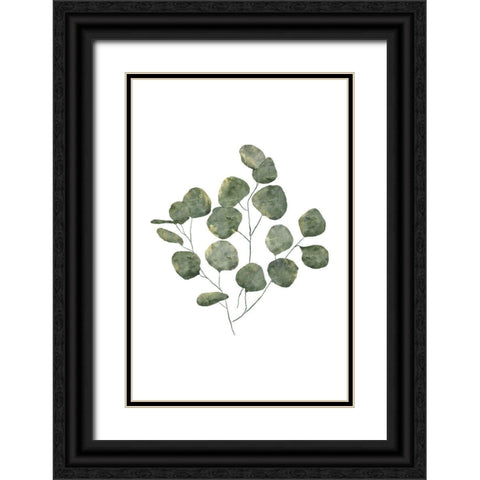 Eucalyptus Leaves Black Ornate Wood Framed Art Print with Double Matting by JJ Design