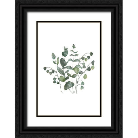 Eucalyptus Leaves III Black Ornate Wood Framed Art Print with Double Matting by JJ Design