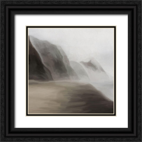 Abstract Coast Black Ornate Wood Framed Art Print with Double Matting by JJ Design