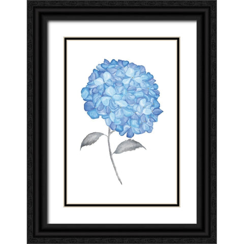 Blue Flower II Black Ornate Wood Framed Art Print with Double Matting by JJ Design