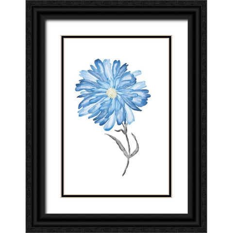 Blue Flower III Black Ornate Wood Framed Art Print with Double Matting by JJ Design