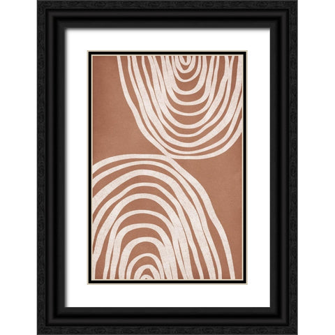 Abstract Arches Black Ornate Wood Framed Art Print with Double Matting by JJ Design