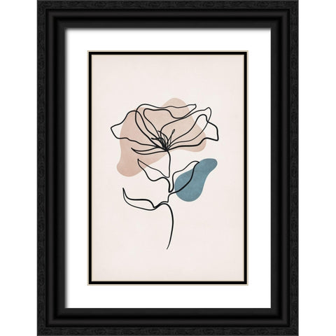 Boho in Bloom Black Ornate Wood Framed Art Print with Double Matting by JJ Design